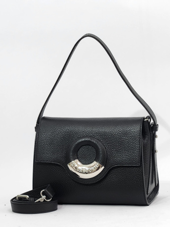 Мини-сэтчел Di Gregorio gr2007 vitello nero argento