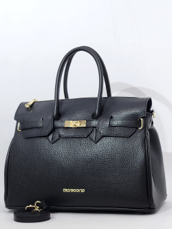 Сумка-боулер Di Gregorio gr9210 vitello nero oro