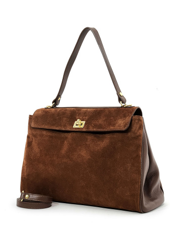 Сумка-тоут Steffalini st1323 vitello/camoscio cioccolato