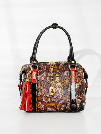 Сумка-боулер Marino Orlandi mo4717 fiori marrone/verde