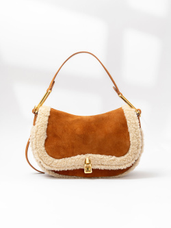 Сумка-седло Coccinelle Magie Eco Shearling E1RJM180301 552 natural/cuir