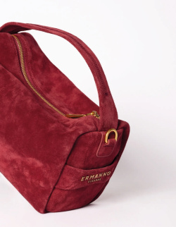 Сумка-боулер Ermanno Scervino Lisa Suede sce12402315 burgundy