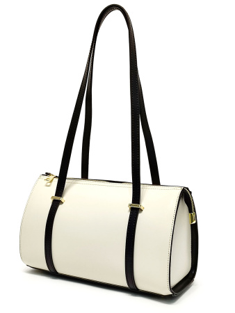 Саквояж-боулер Steffalini st1542 saffiano beige/nero