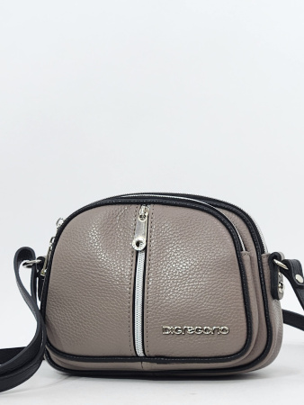 Мини-сумка Di Gregorio gr8829 vitello grigio D77/nero argento