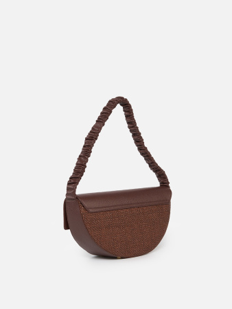 Сумка-седло Arcadia Moon ar4938 dollaro/raffia cognac