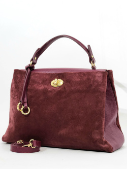 Сумка-хобо Steffalini st8581 vitello/camoscio bordo
