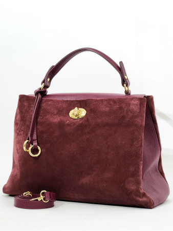 Сумка-хобо Steffalini st8581 vitello/camoscio bordo