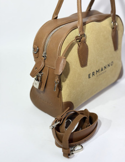 Сумка-боулер Ermanno Scervino Anita Canvas sce12402193 testa di moro