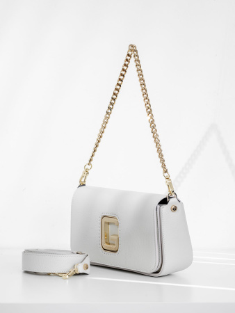 Сумка-багет Gironacci gir2290 vitello/calf off white/viola