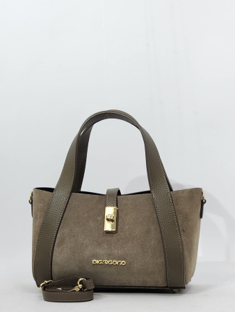 Шоппер Di Gregorio gr9204 vitello/camoscio taupe oro