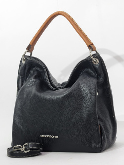 Сумка-тоут Di Gregorio gr1778 vitello nero/cuoio argento