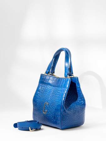 Мини-шоппер Gironacci gir3430 krokis/vitello azzurro/azzurro