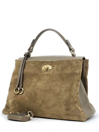 Сумка-хобо Steffalini st8581 vitello/camoscio taupe