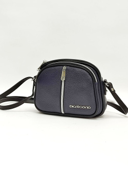 Мини-сумка Di Gregorio gr8829 vitello blu/nero argento