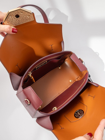 Сумка-боулер Gironacci gir3132 charme/calf vino/cuoio