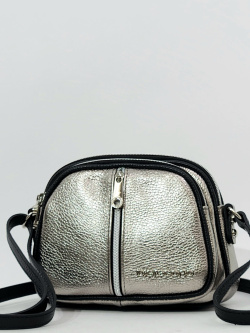 Мини-сумка Di Gregorio gr8829 vitello/laminato bronzo scuro argento