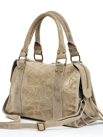 Сумка-боулер Steffalini st2331 vitello/laminato taupe chiaro