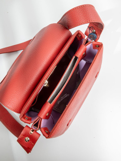 Мини-сэтчел Gironacci gir2370/B vitello/calf rosso india/lilla