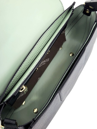 Сумка-багет Gironacci gir3222 vitello/calf nero/pistacchio