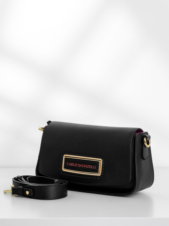 Сумка-багет Carlo Salvatelli cs685 vitello gemma nero