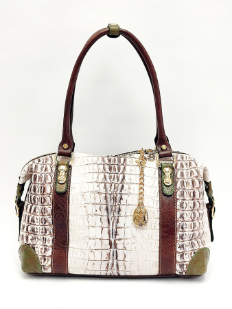 Сумка-боулер Marino Orlandi mo4075 beige/marrone/verde