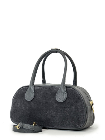 Сумка-боулер Steffalini st1311 vitello/camoscio grigio