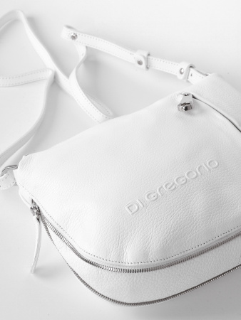 Сумка-седло Di Gregorio gr755 vitello bianco argento