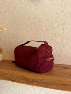 Сумка-боулер Ermanno Scervino Lisa Suede sce12402315 burgundy