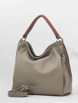 Сумка-тоут Di Gregorio gr1778 vitello mokaccino/cuoio argento