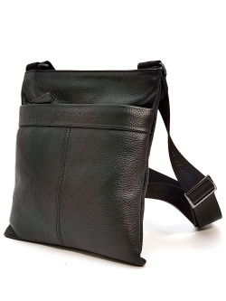 Вертикальная сумка Di Gregorio gr599 vitello nero argento scuro