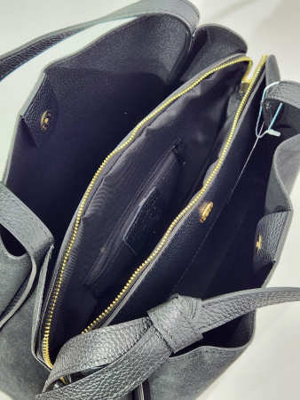 Сумка-тоут Di Gregorio gr9159 vitello/camoscio nero oro