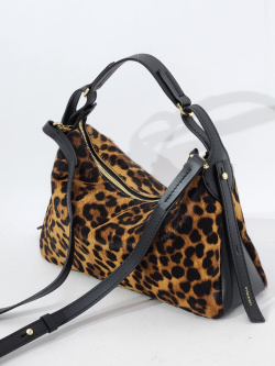 Мини-хобо Loristella ls3089C leopardo/nero