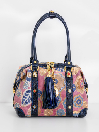 Сумка-боулер Marino Orlandi mo4670 cocco poni fiori blu rosa