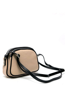 Мини-сумка Di Gregorio gr8829 vitello cipria/nero argento