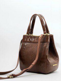 Мини-шоппер Gironacci gir3430 krokis/vitello brandy/cuoio Мини-шоппер Gironacci gir3430 krokis/vitello brandy/cuoio