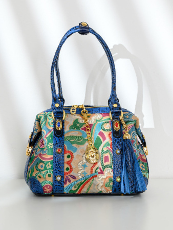 Сумка-боулер Marino Orlandi mo4670 cocco poni fiori blu verde