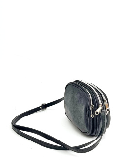 Мини-сумка Di Gregorio gr8829 vitello nero/nero argento