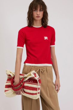 Шоппер Ermanno Scervino Ashley Stripe sce12402098 red