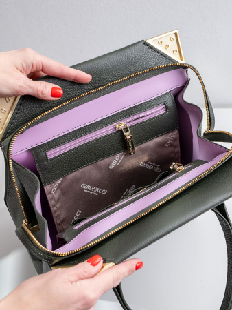 Сумка-боулер Gironacci gir3313 vitello/calf oliva/lilla