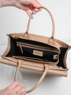 Сумка-тоут Baldinini B-Lock G2DPWGA30062C44 nude/black/snake logo