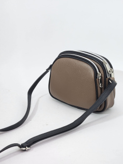 Мини-сумка Di Gregorio gr8829 vitello taupe D11/nero argento