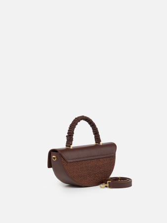 Сумка-седло Arcadia Moon ar4939 dollaro/raffia cognac
