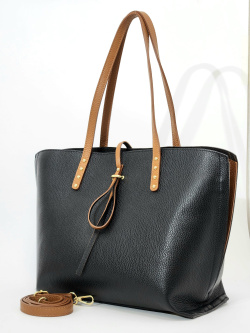 Шоппер Steffalini st1603 vitello nero/cuoio