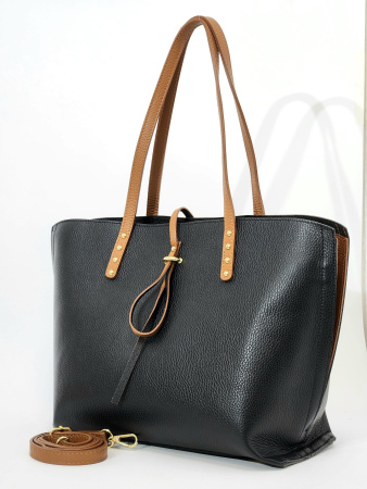 Шоппер Steffalini st1603 vitello nero/cuoio