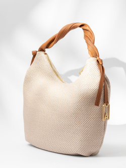 Сумка-хобо Arcadia Molly ar2349T dollaro/raffia beige/cuoio