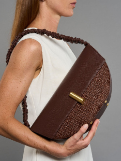 Сумка-седло Arcadia Moon ar4938 dollaro/raffia cognac