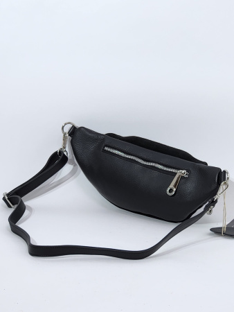 Поясная сумка Di Gregorio gr9205 vitello/camoscio nero argento