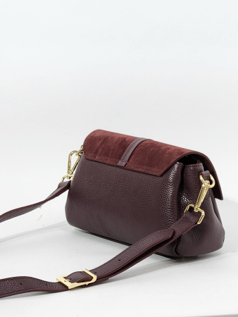 Сумка-багет Di Gregorio gr9173 vitello/camoscio bordo oro