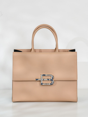 Сумка-тоут Baldinini B-Lock G2DPWGA30062C44 nude/black/snake logo