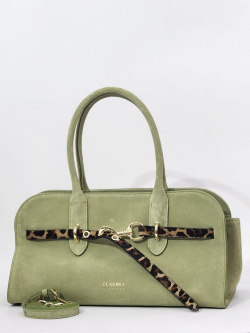 Сумка-тоут Claudia Firenze cl11371 camoscio/leo verde